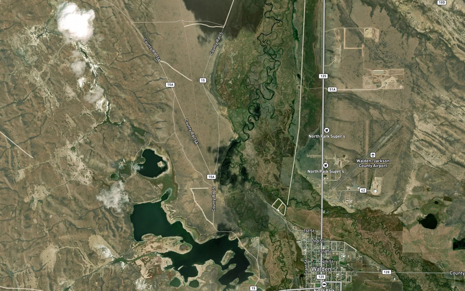 Satellite map of the Illinois River