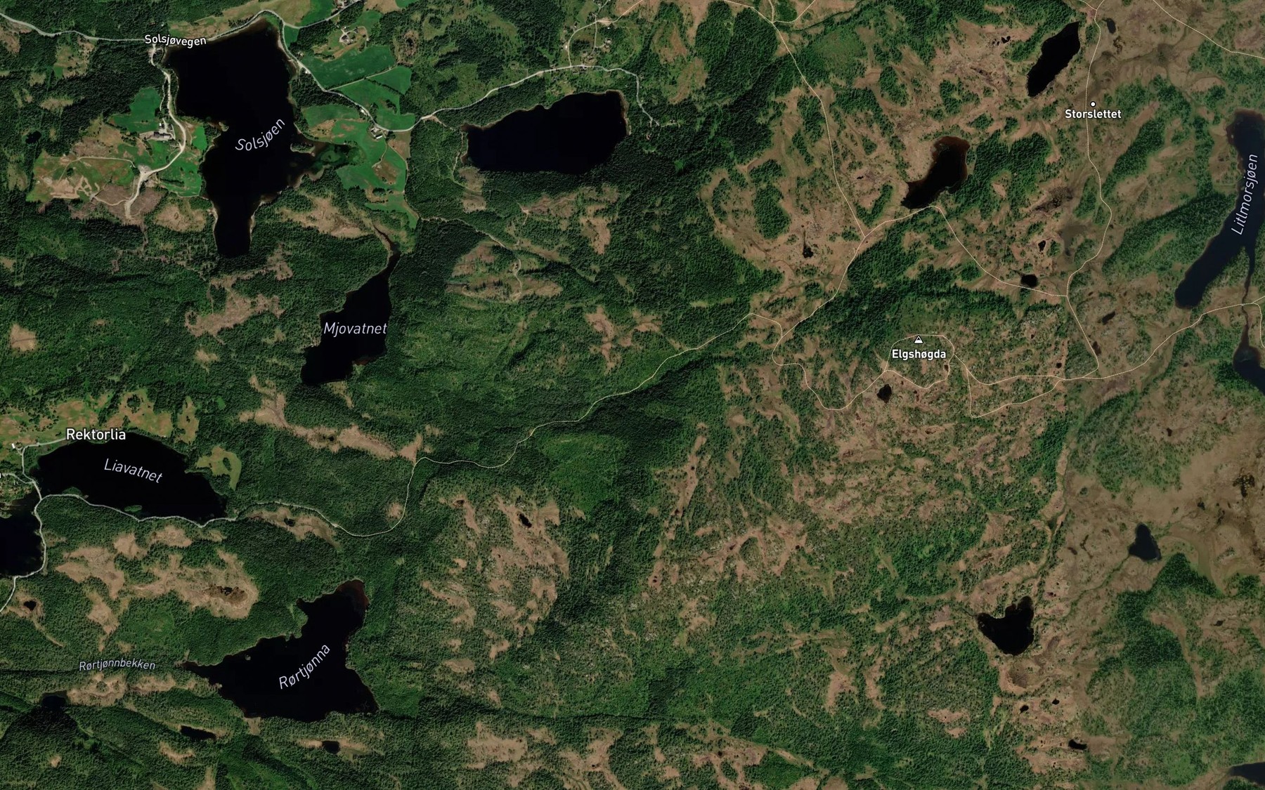 Satellite map of the Lykkjbekken