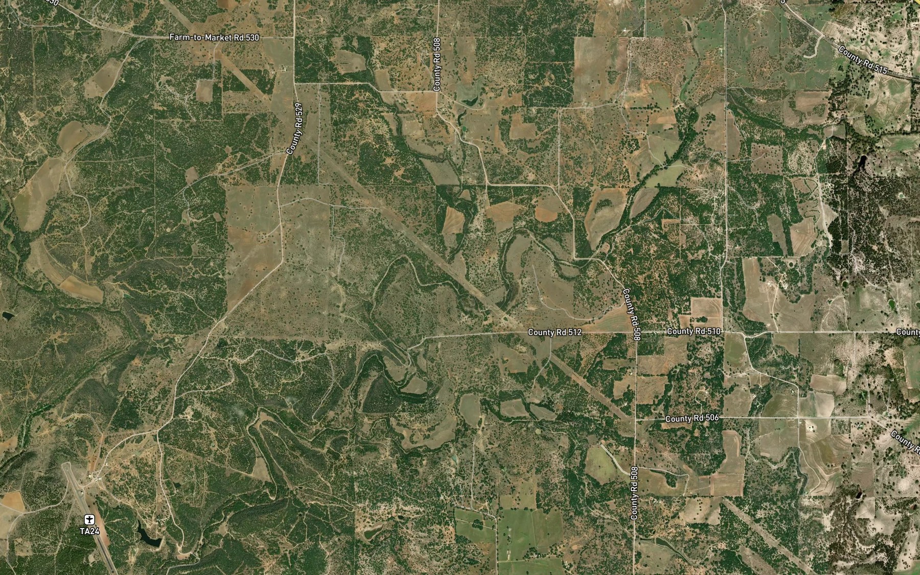 Satellite map of the Mullin Creek