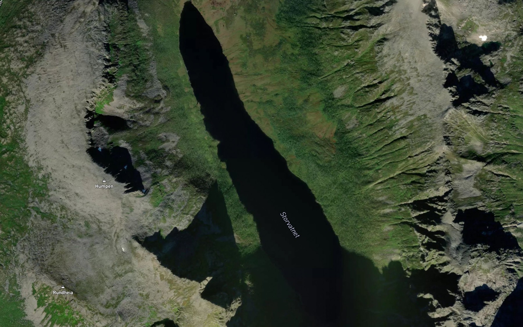 Satellite map of the Storvatnet
