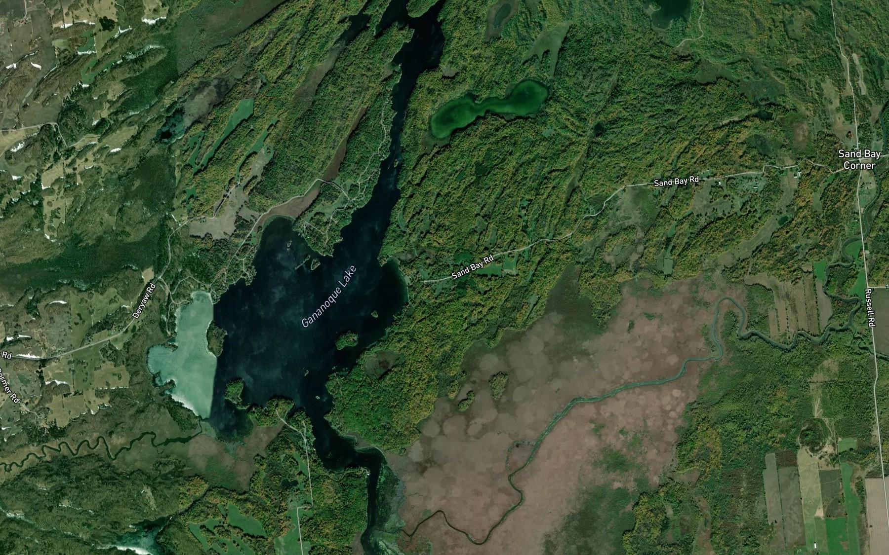 Satellite map of the Sand Bay