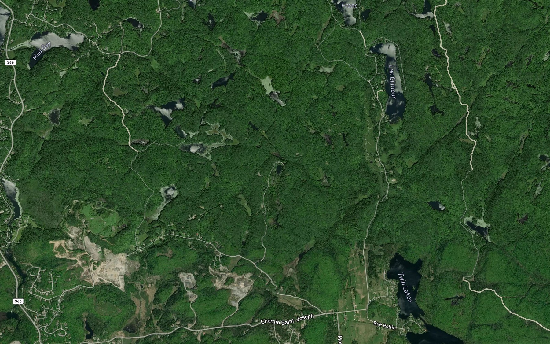 Satellite map of the Lac Sanscartier