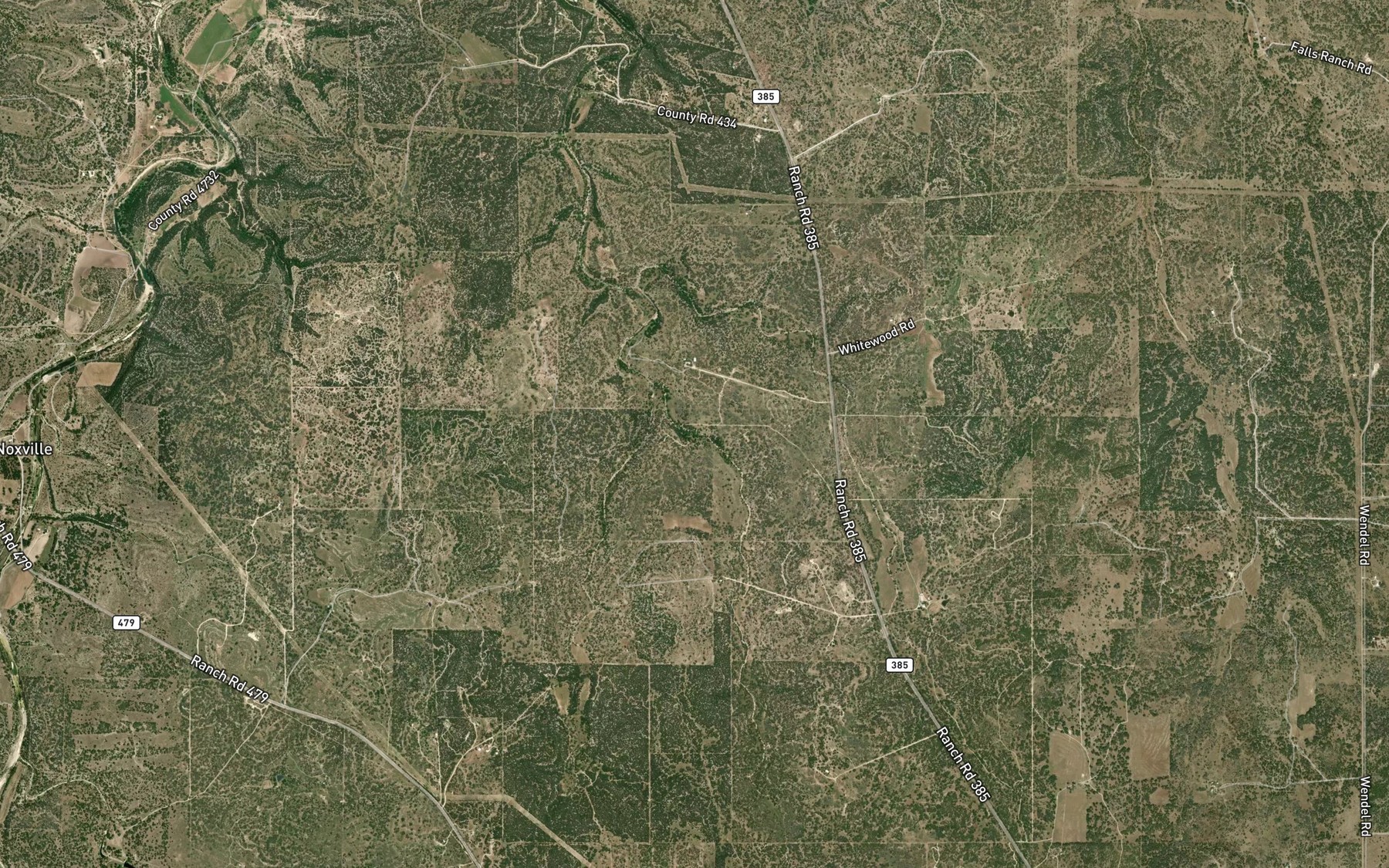 Satellite map of the Shin Oak Spring