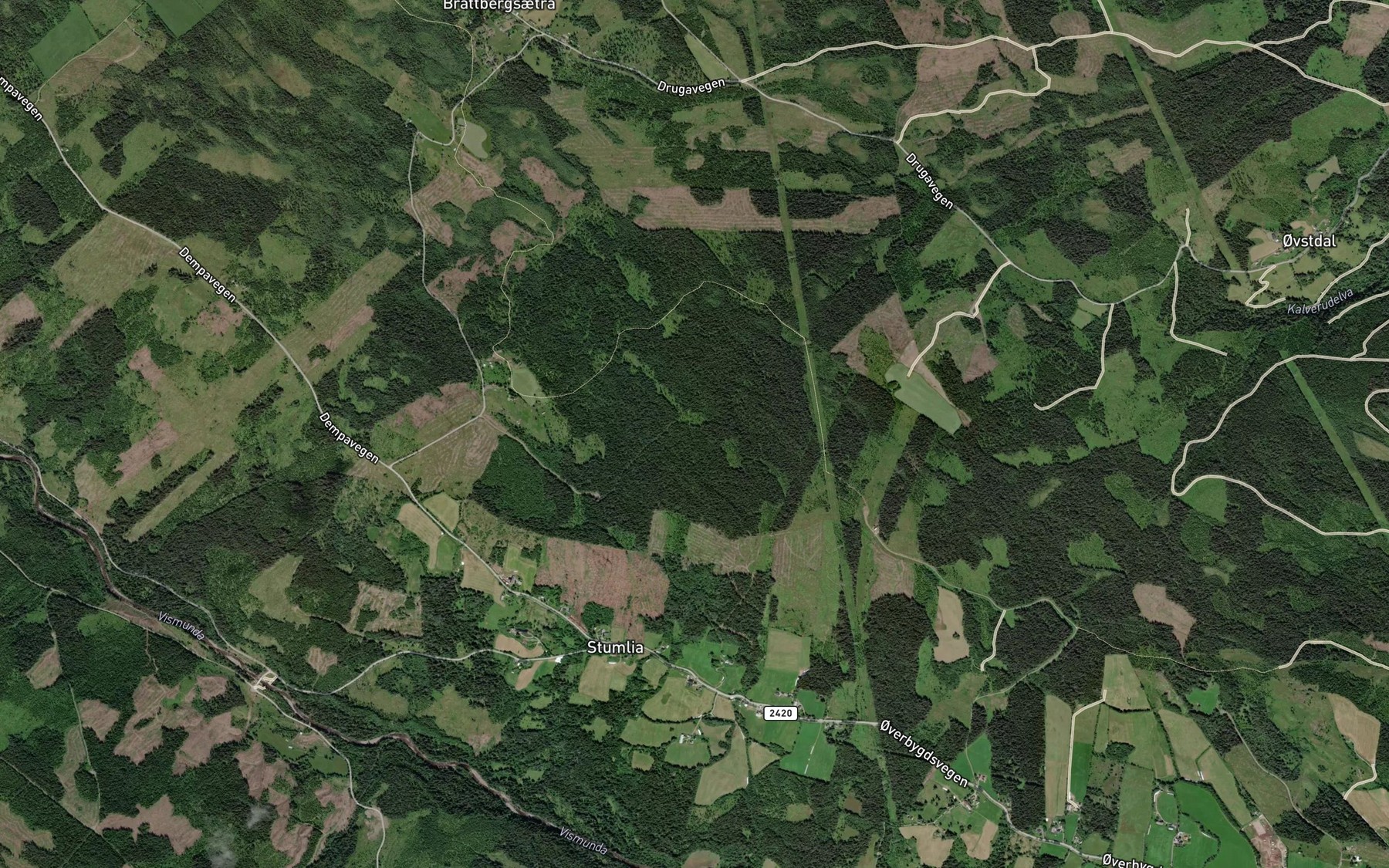 Satellite map of the Haugbekken
