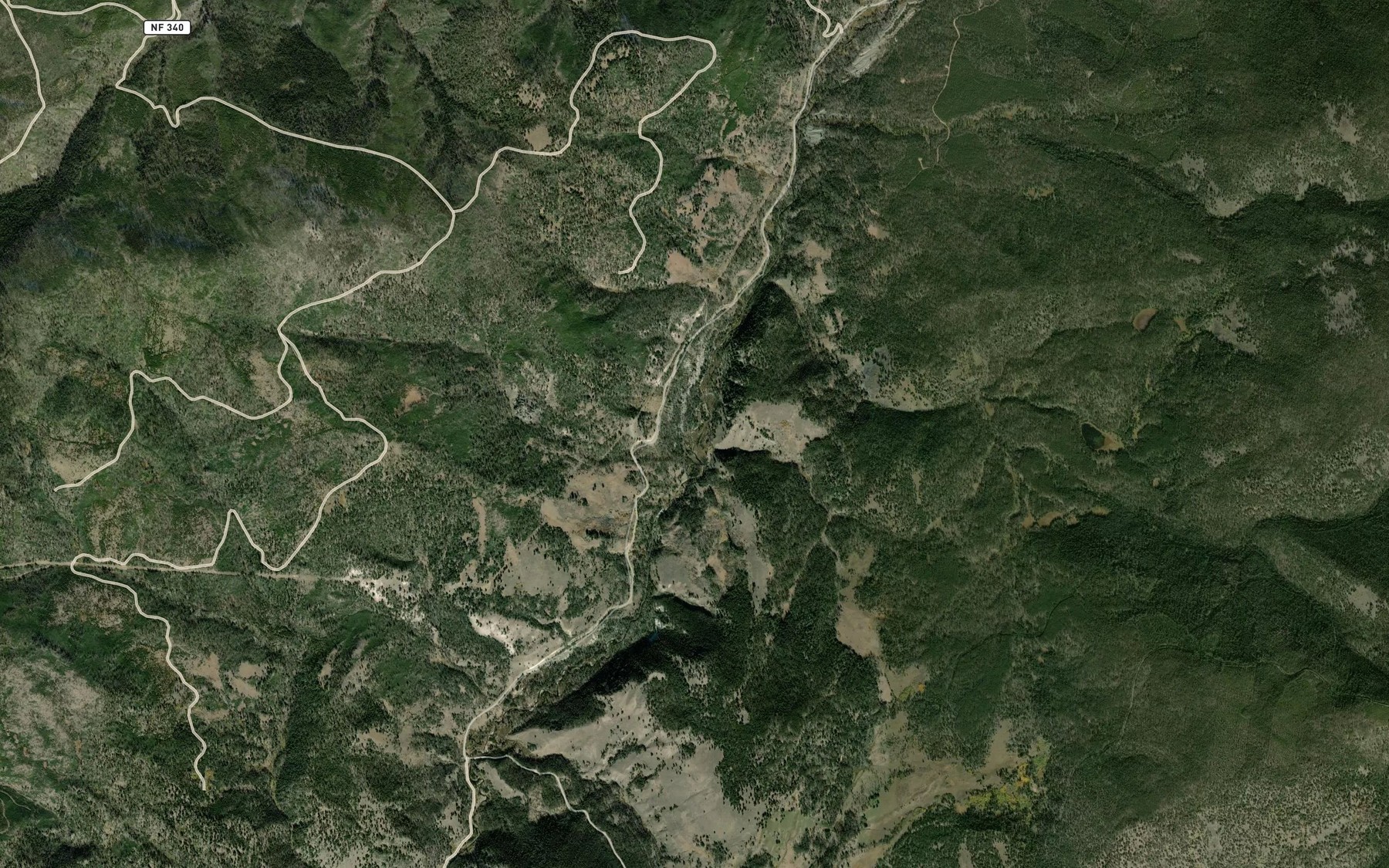 Satellite map of the Cat Creek