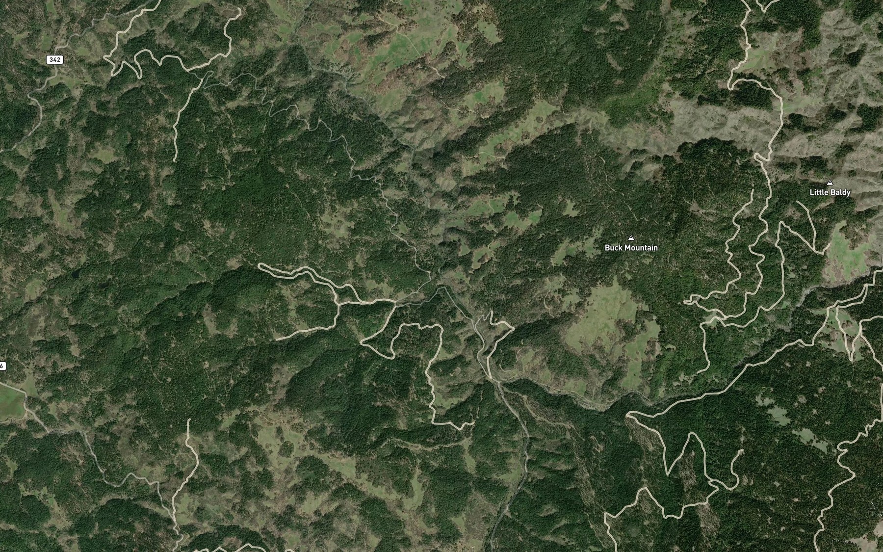 Satellite map of the Who Who Creek
