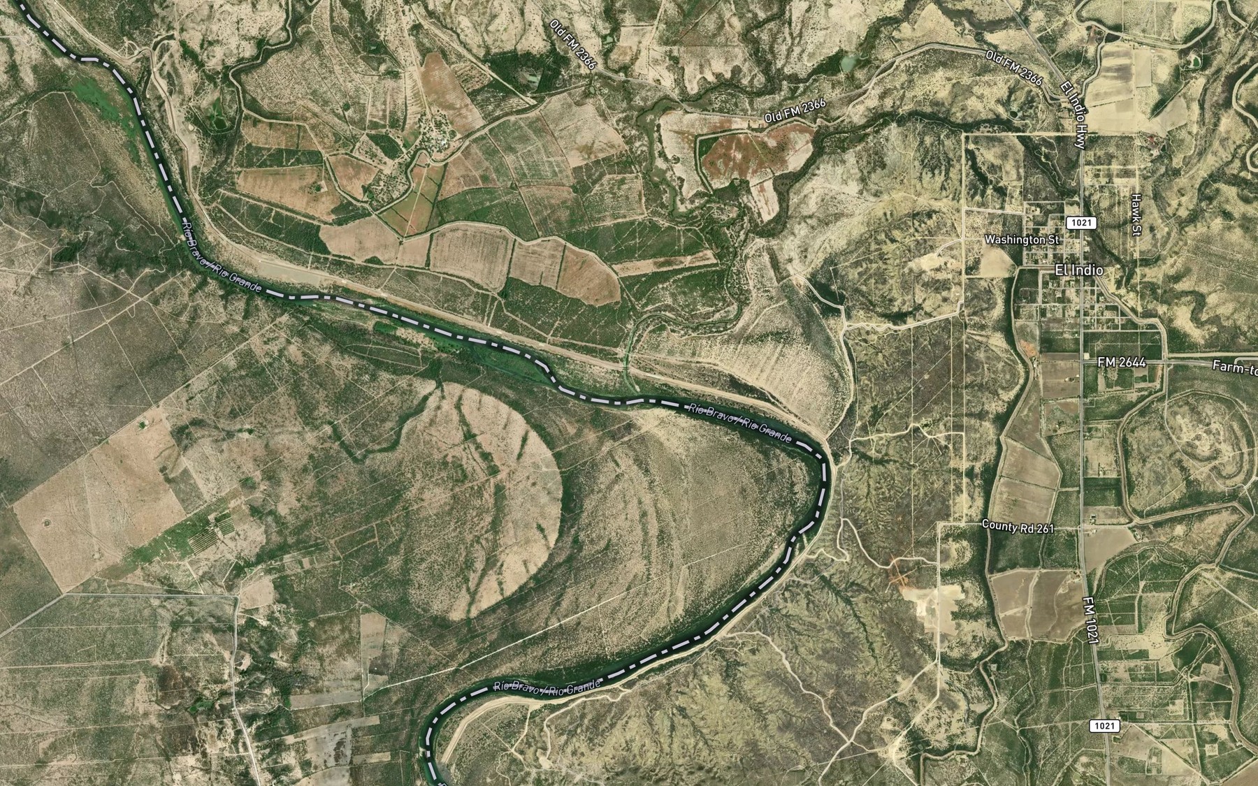 Satellite map of the Saus Creek