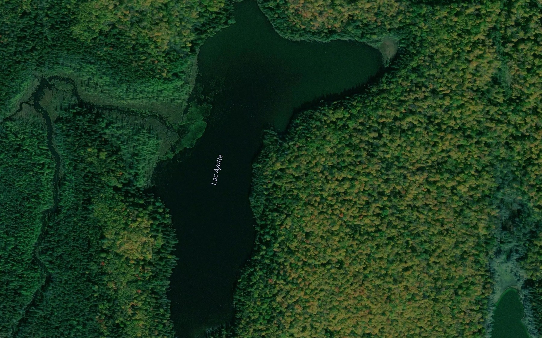Satellite map of the Lac Ayotte