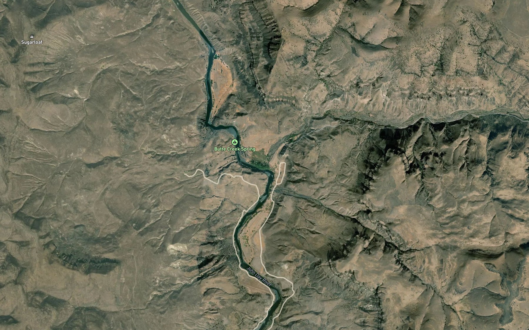 Satellite map of the Butte Creek