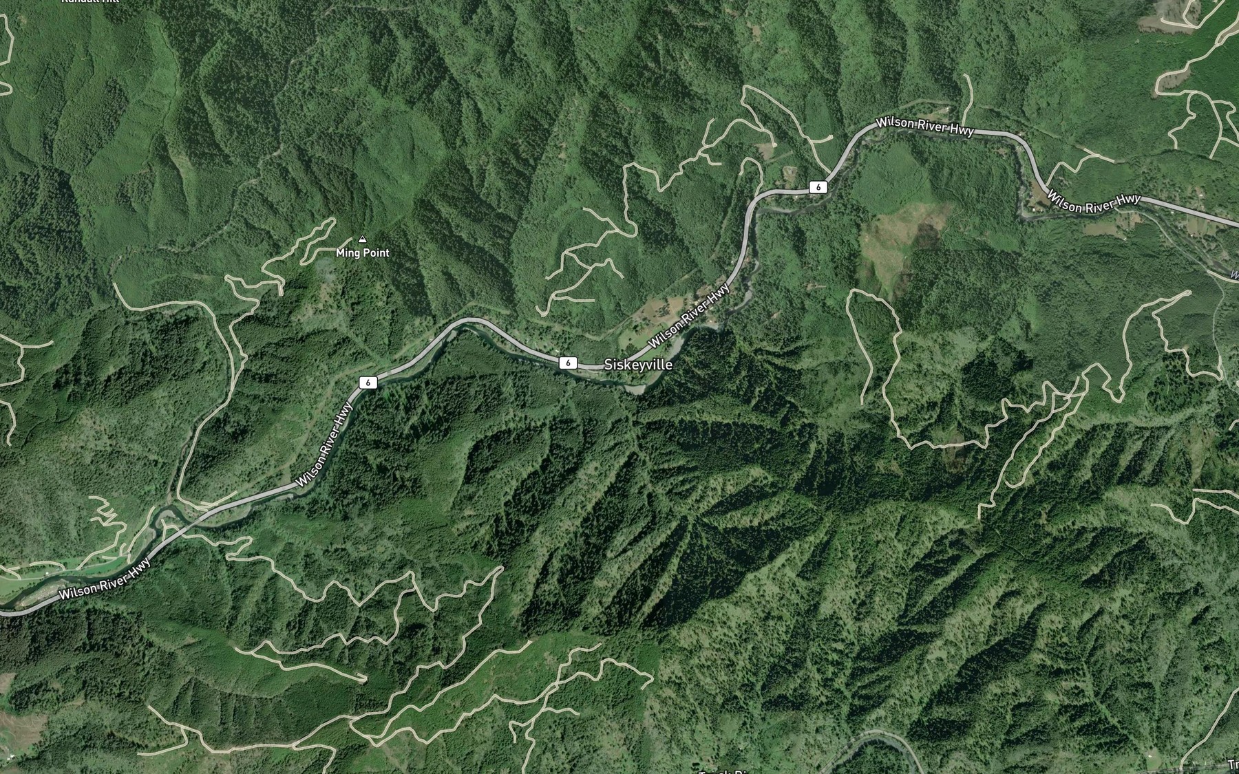 Satellite map of the Sylvan Creek