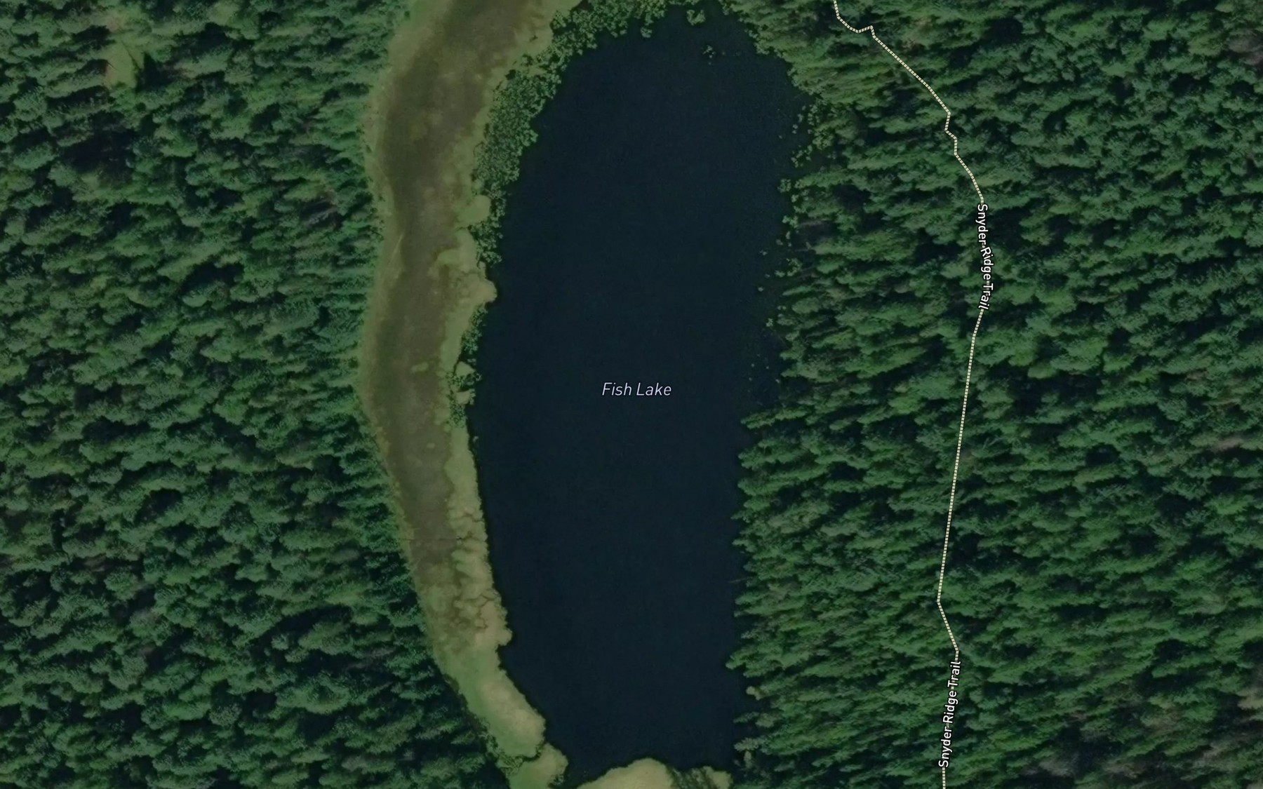 Satellite map of the Fish Lake
