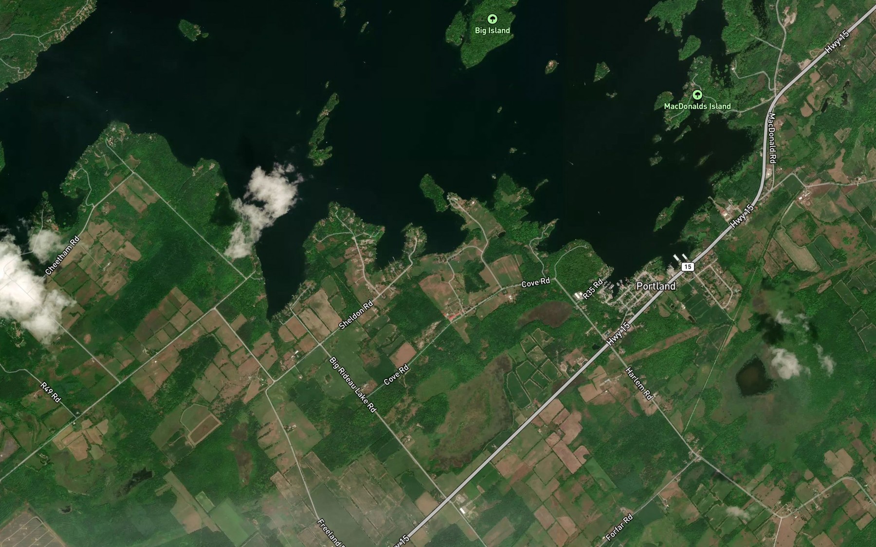 Satellite map of the Cedar Cove