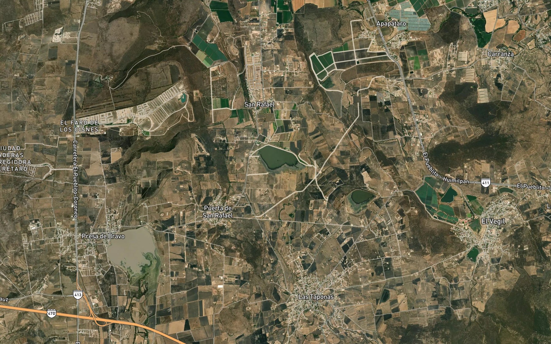 Satellite map of the Poza San Rafael