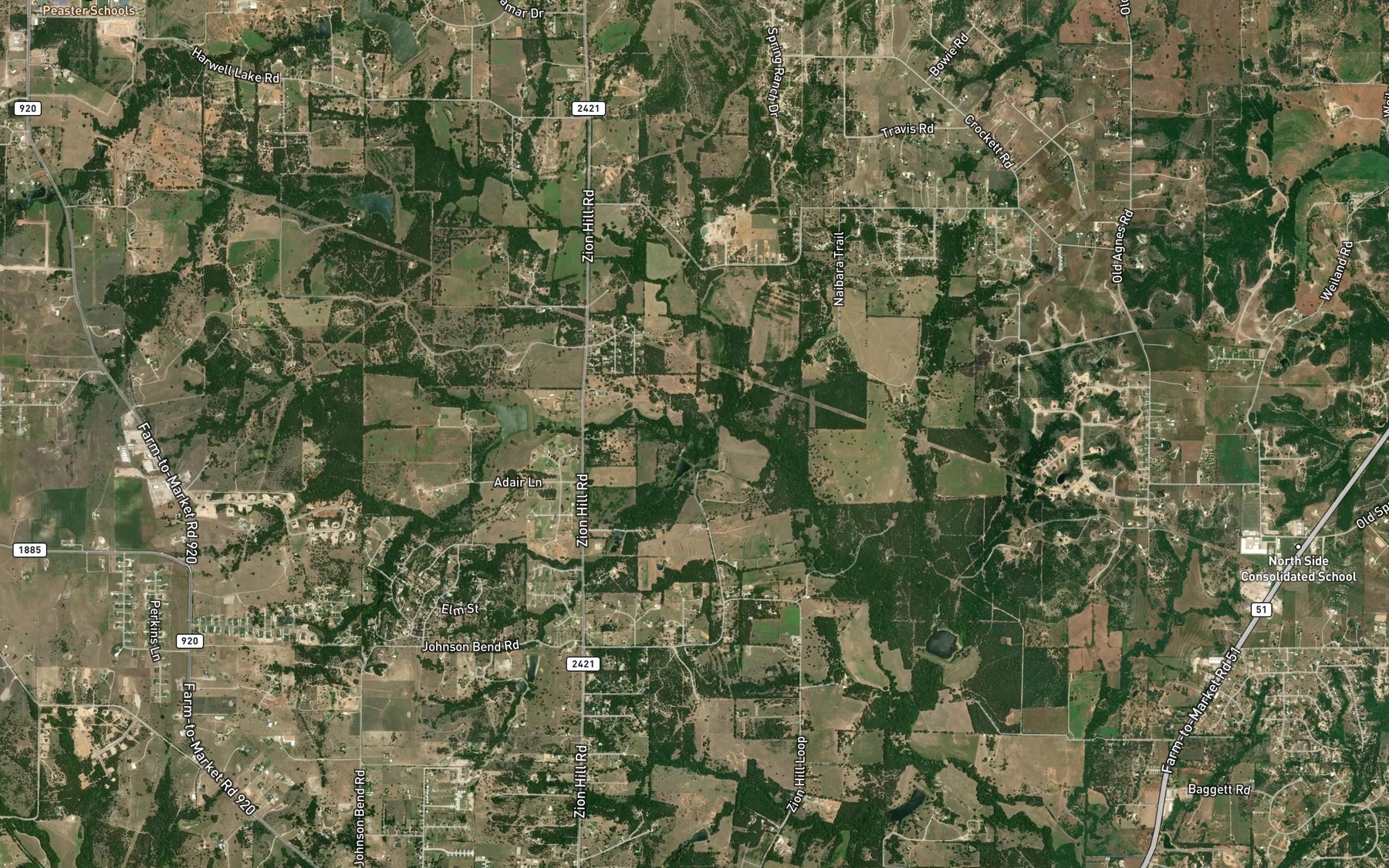 Satellite map of the Belknap Branch
