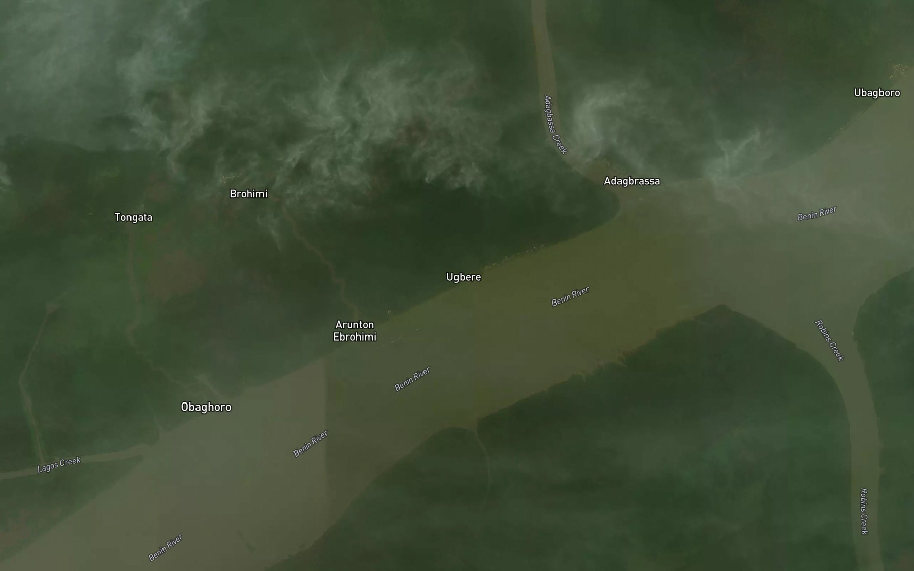 Satellite map of the Ugbere Creek