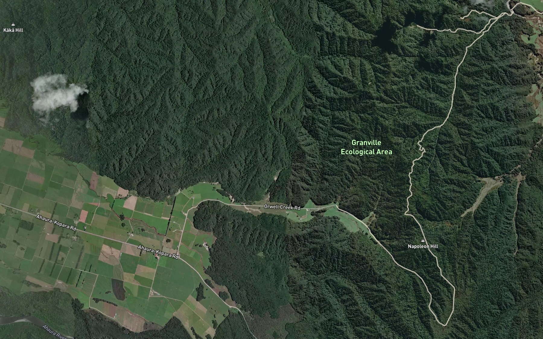 Satellite map of the McDonalds Creek