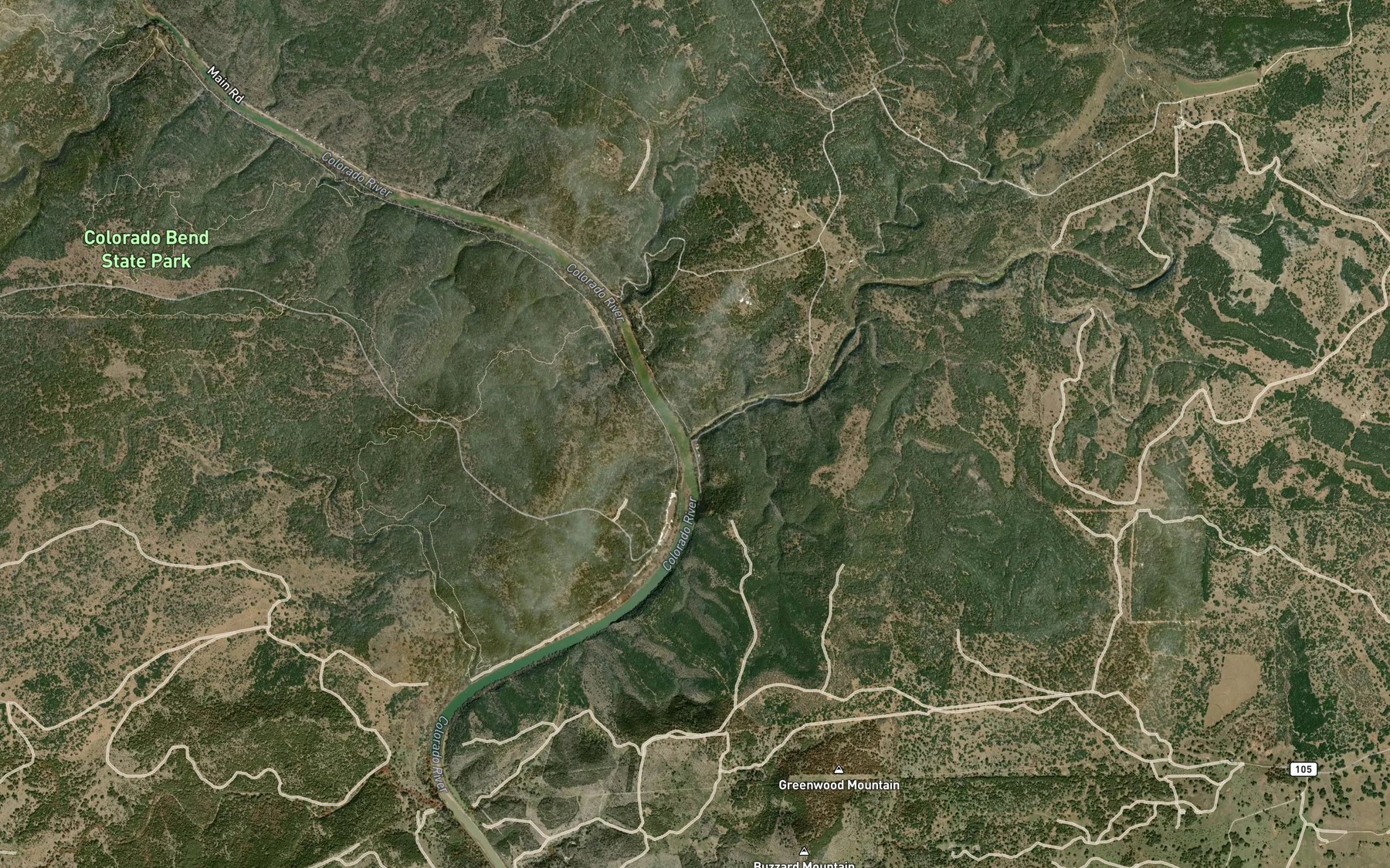 Satellite map of the Yancey Creek