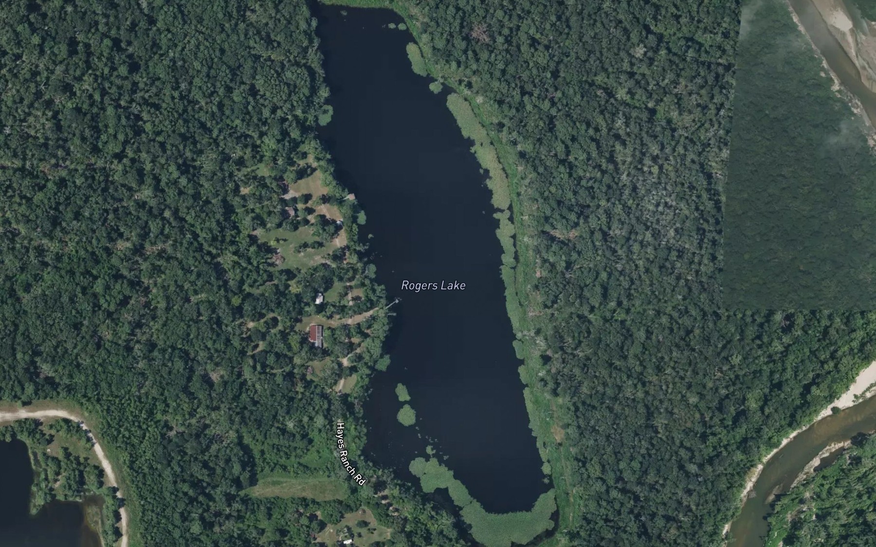 Satellite map of the Rogers Lake