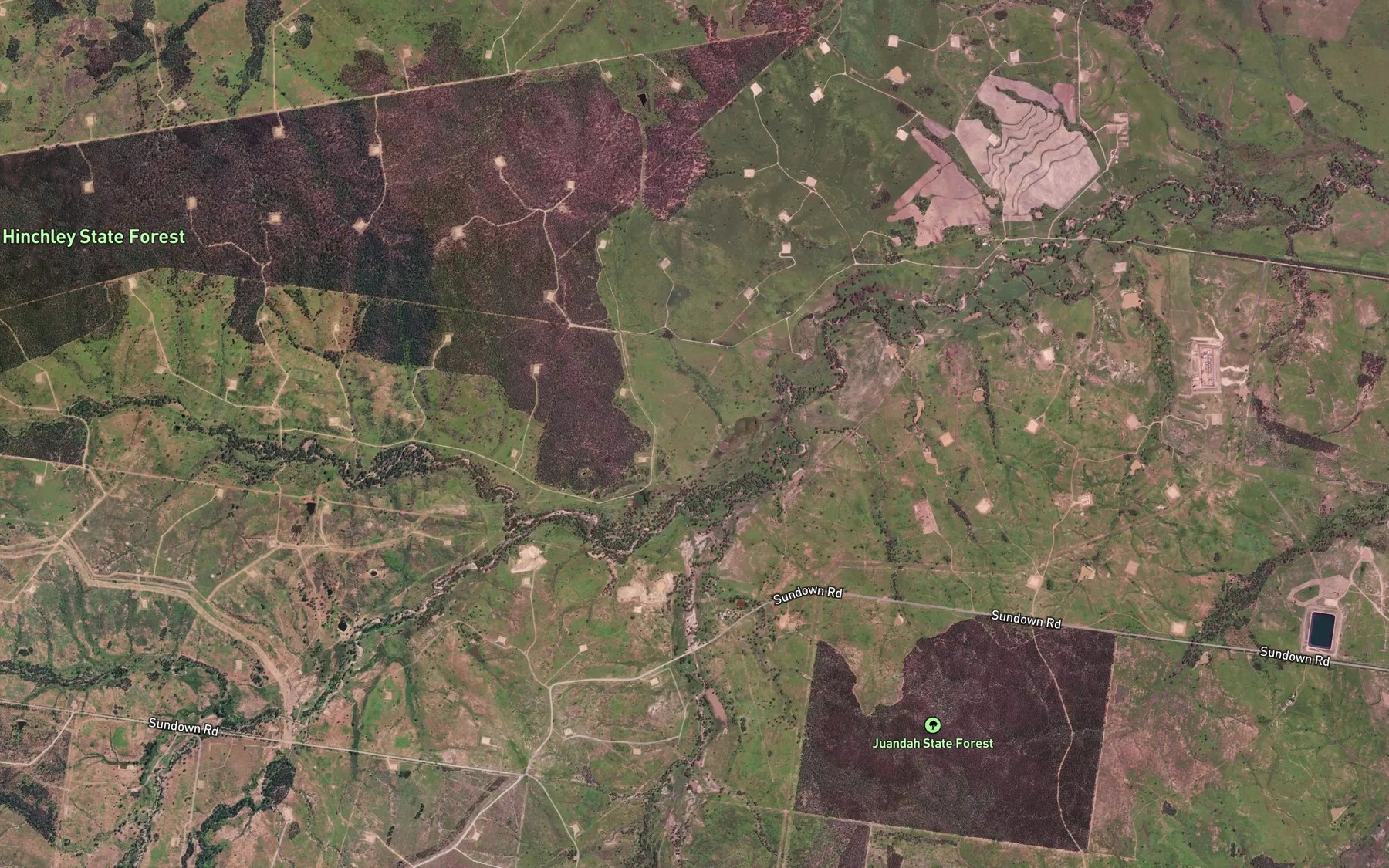 Satellite map of the Nail Can Creek
