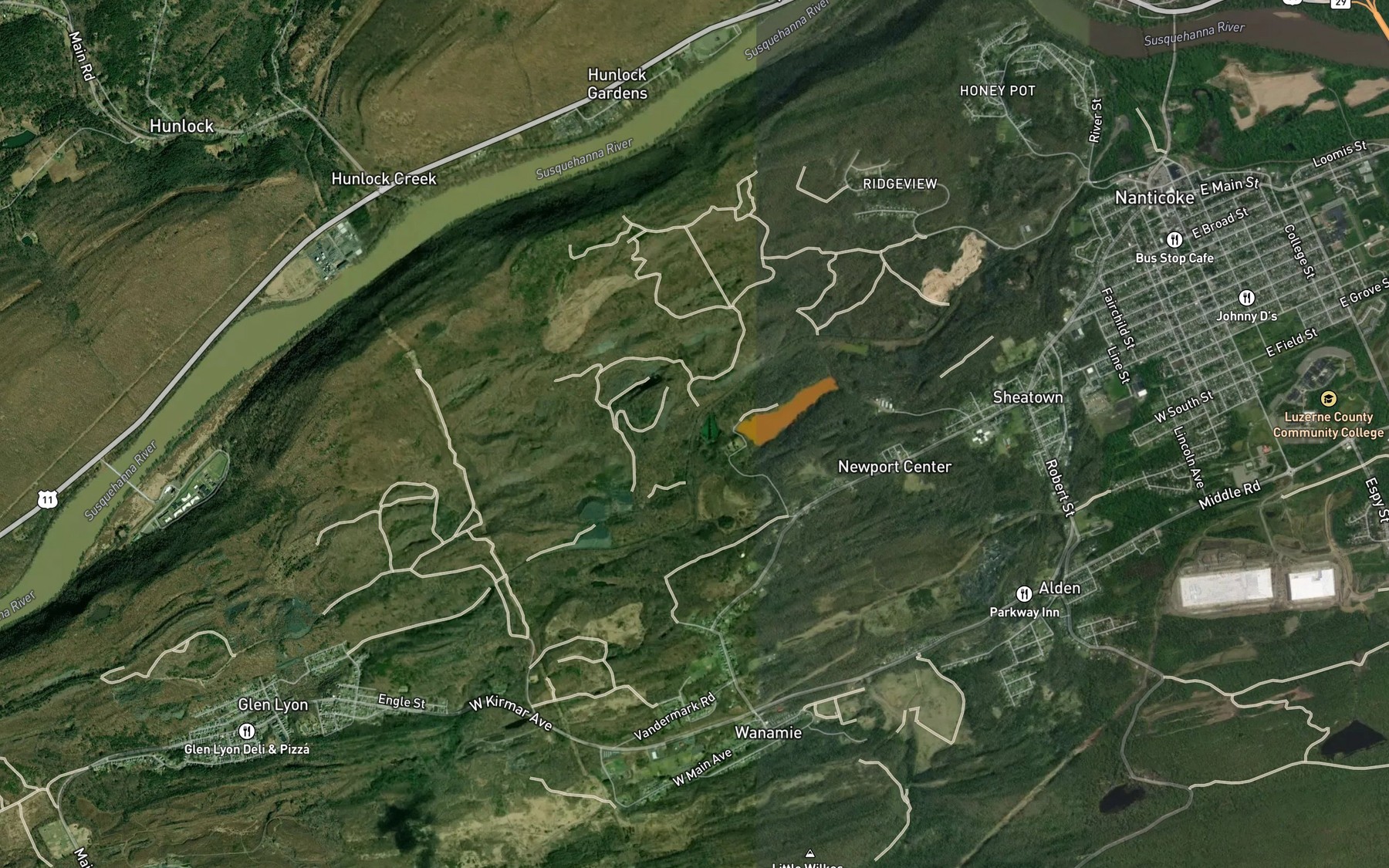 Satellite map of the Northbranch Newport Creek