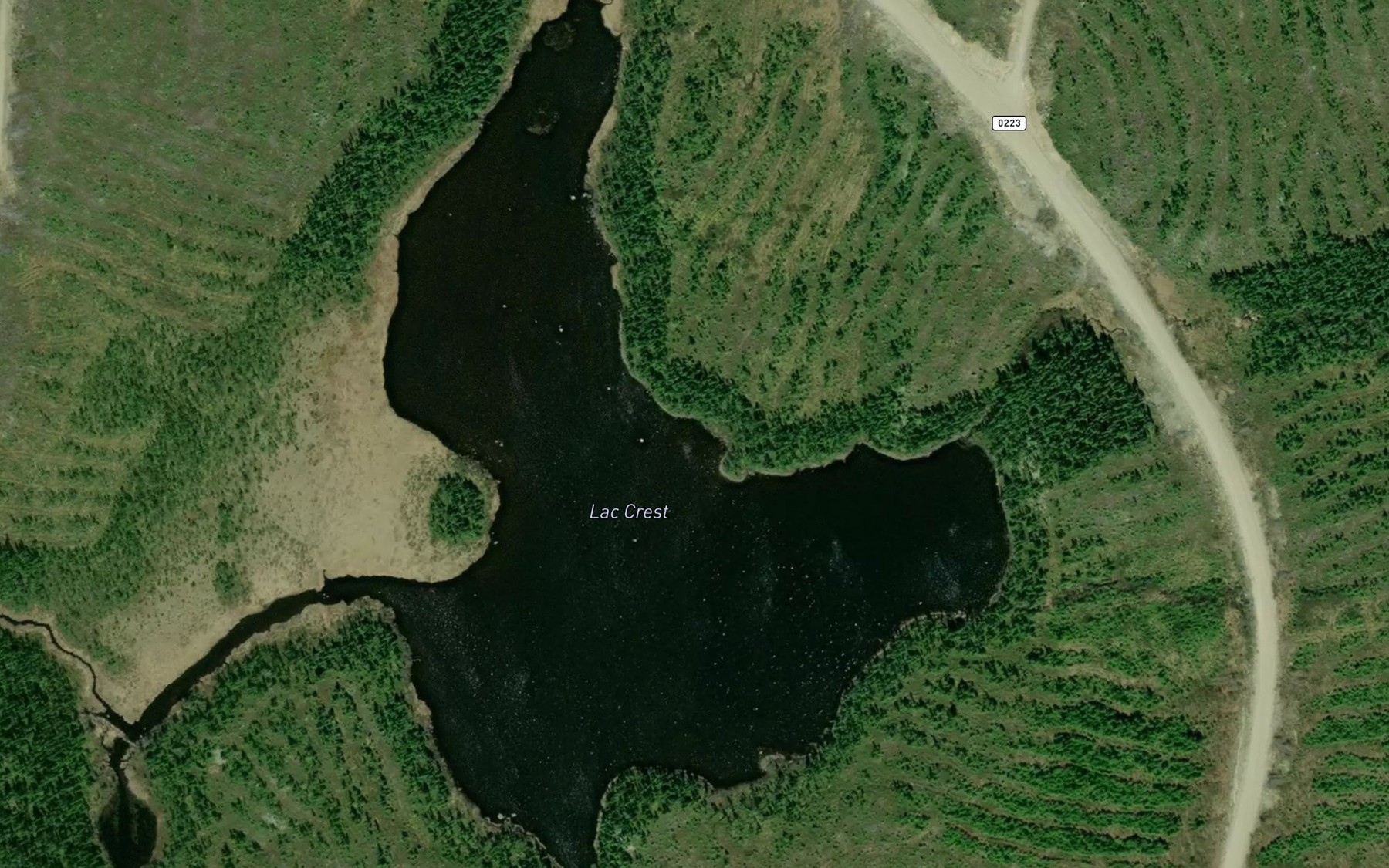 Satellite map of the Lac Crest