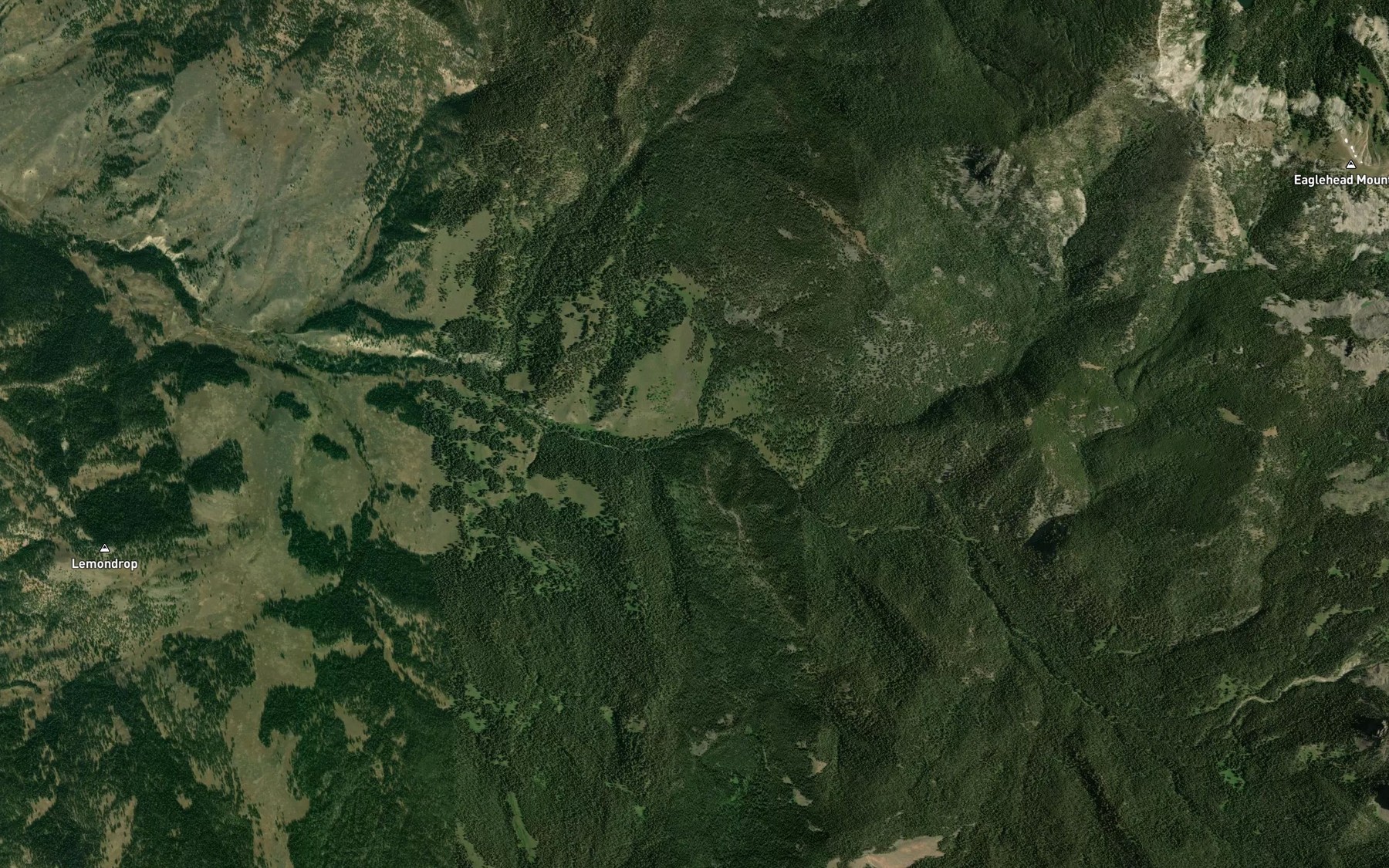 Satellite map of the Third Creek