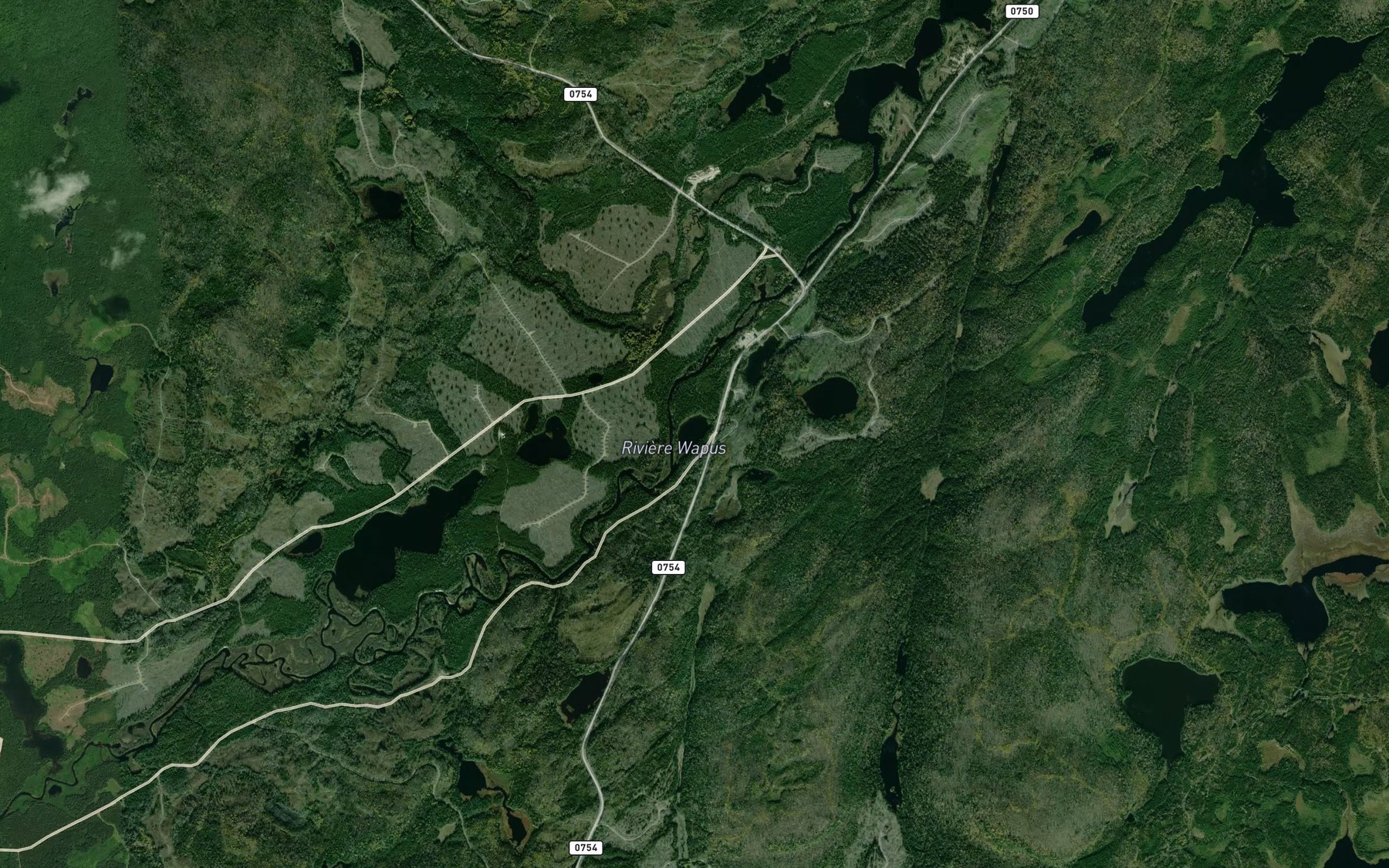 Satellite map of the Lac Pantoufle