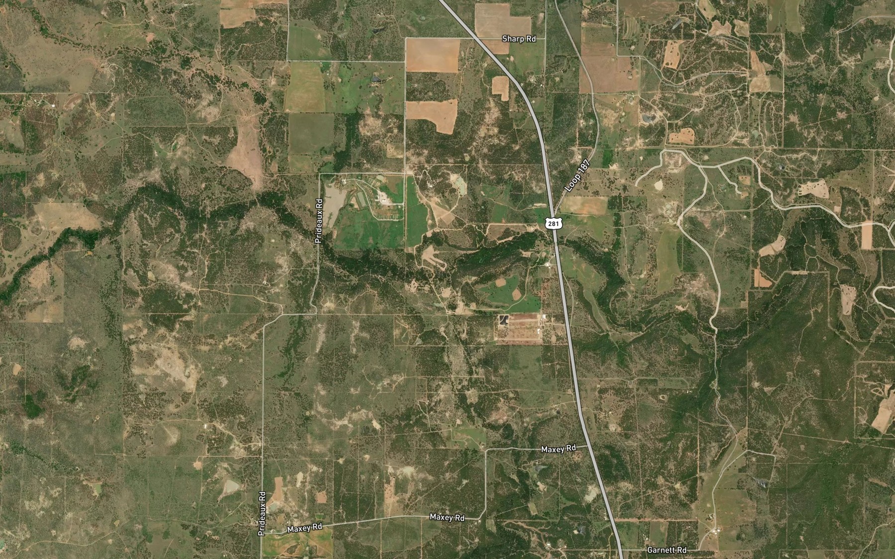 Satellite map of the Plum Creek
