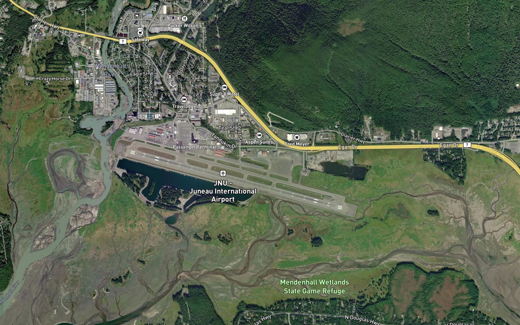Satellite map of the Jordan Creek