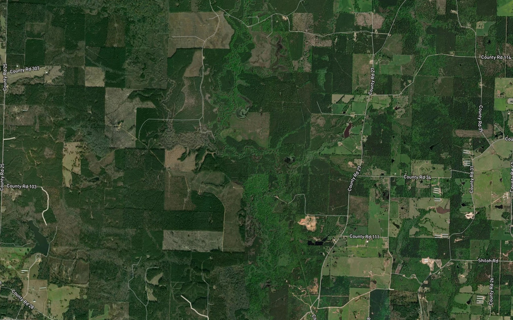 Satellite map of the Davis Branch