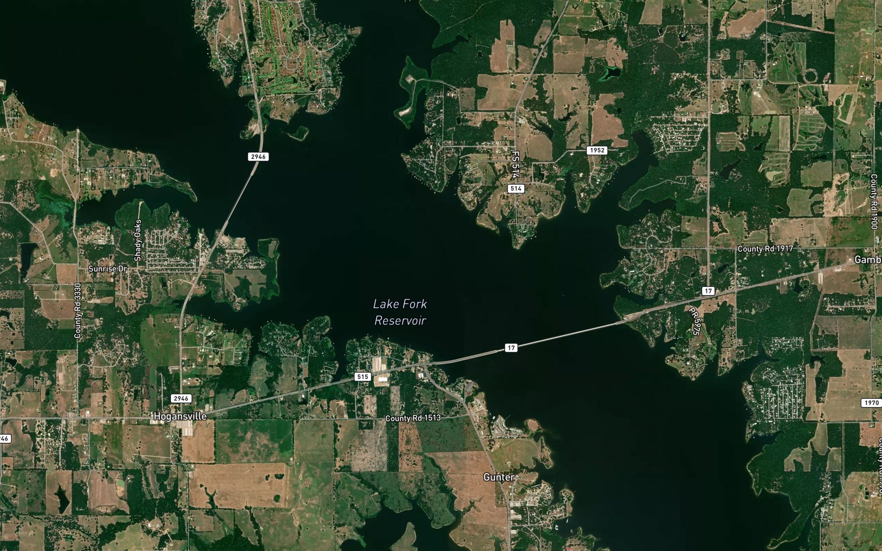 Satellite map of the Penson Spring Branch