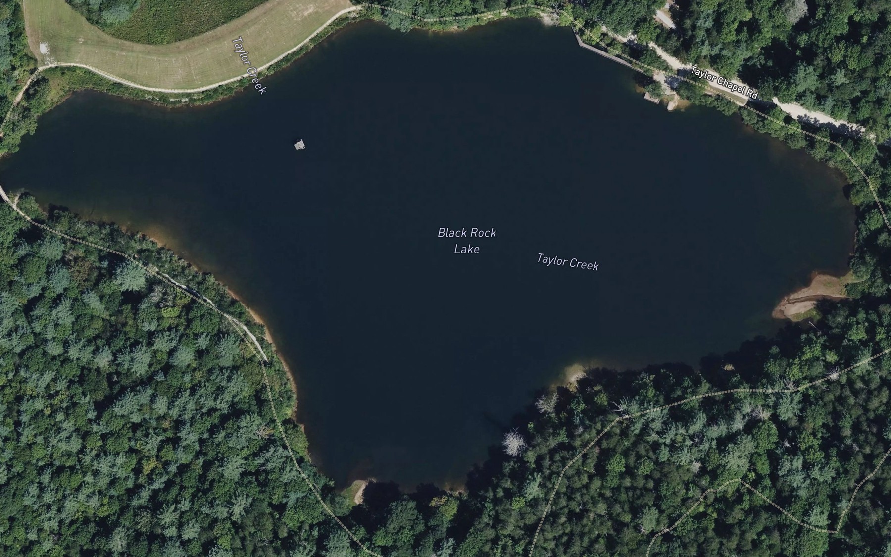 Satellite map of the Black Rock Lake