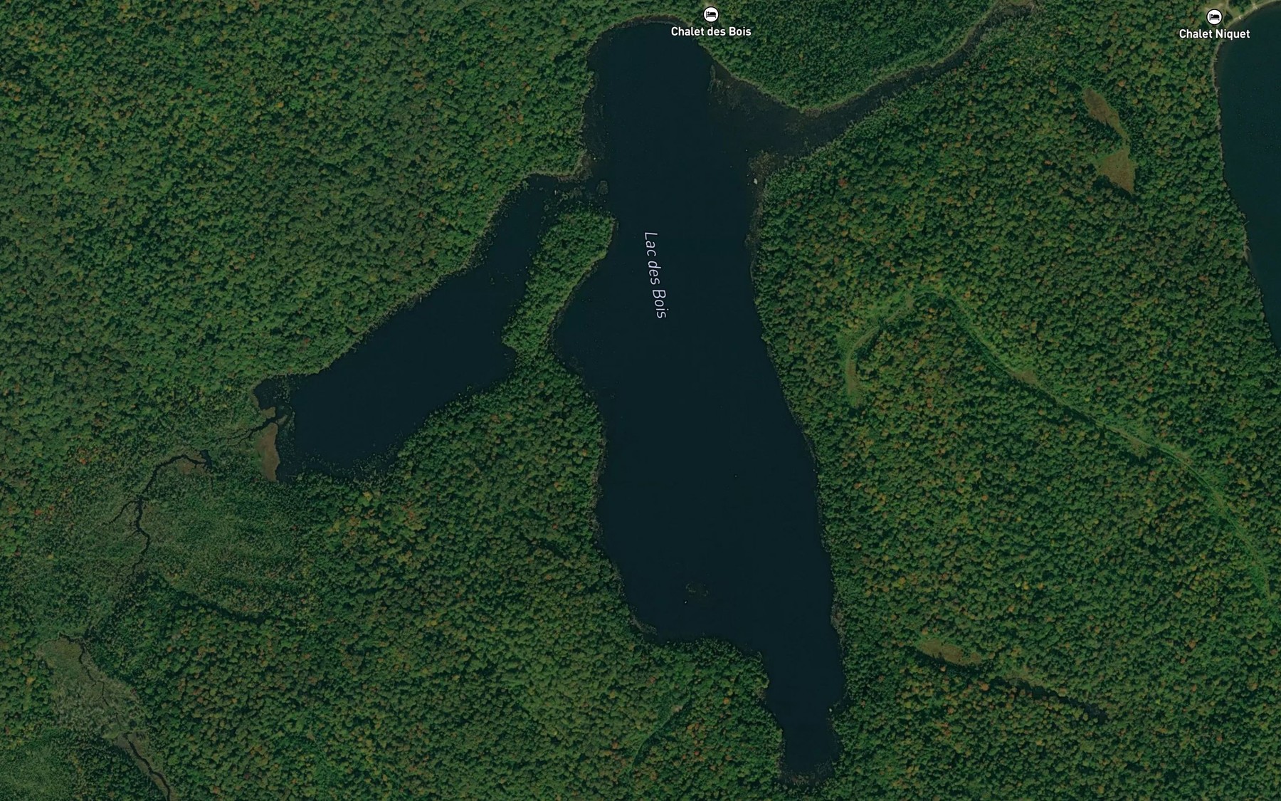 Satellite map of the Lac des Bois