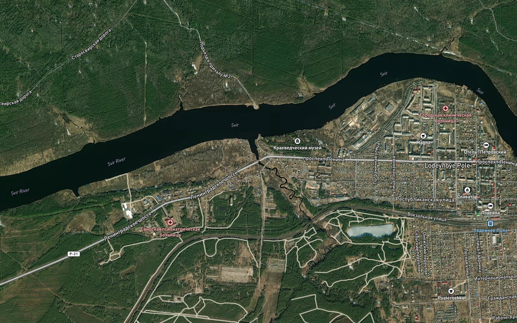 Satellite map of the Kanomka