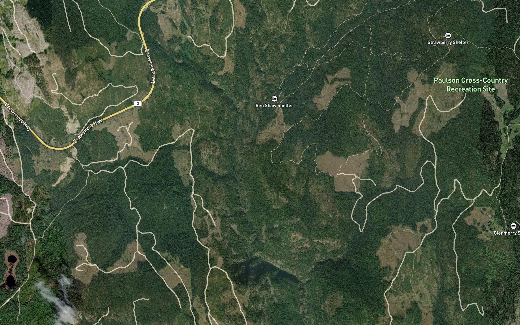 Satellite map of the Mitchener Creek