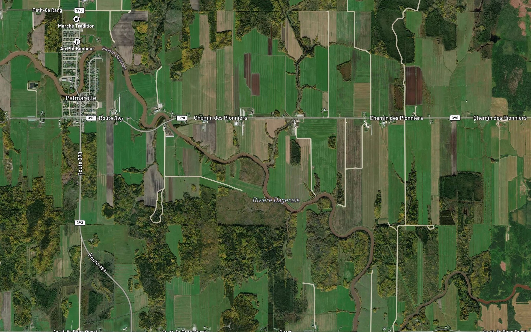 Satellite map of the Cours d'eau Blais