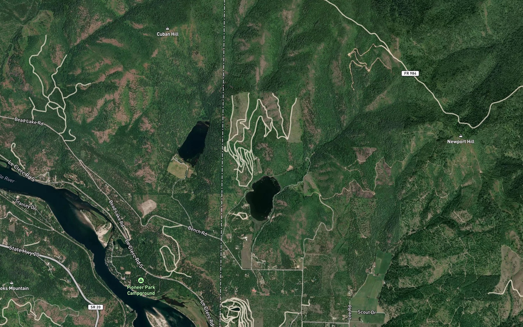 Satellite map of the Cuban Creek