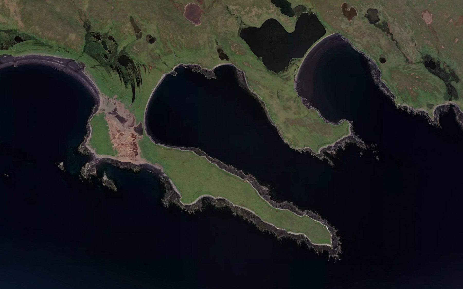 Satellite map of the Peterson Bay