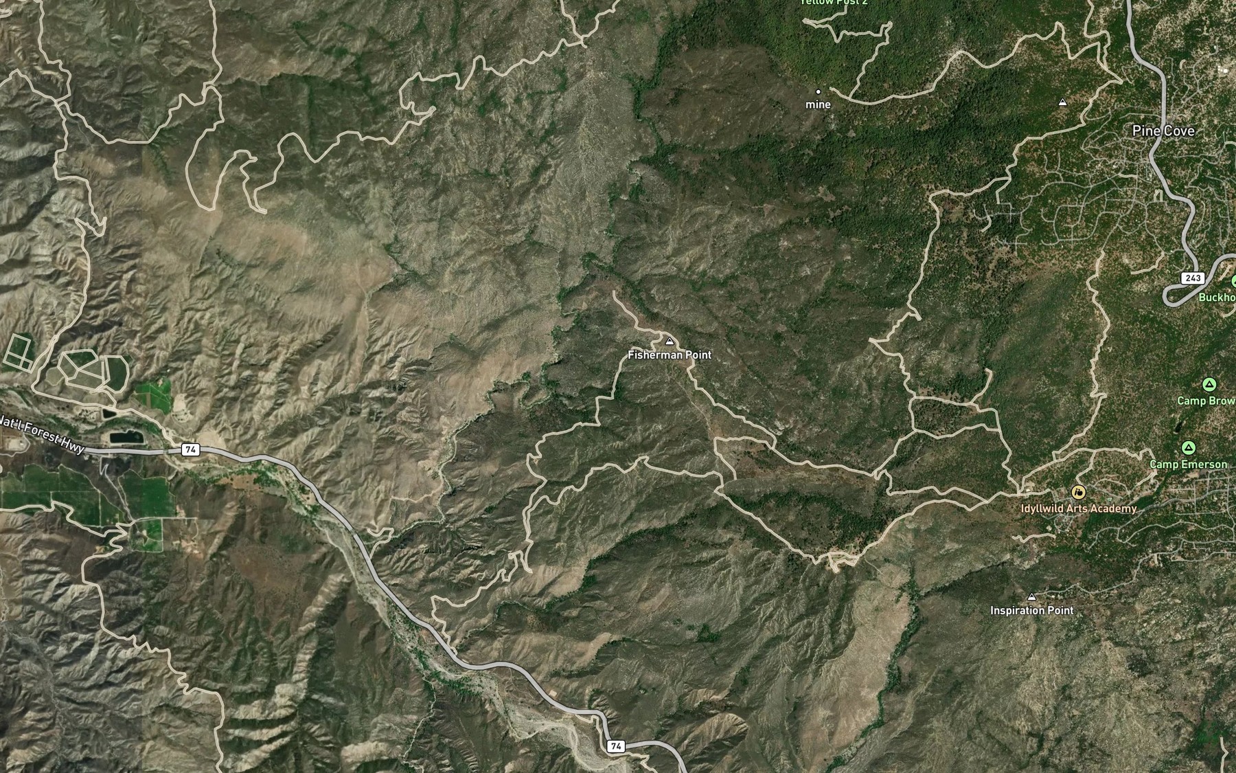 Satellite map of the Halfway Spring