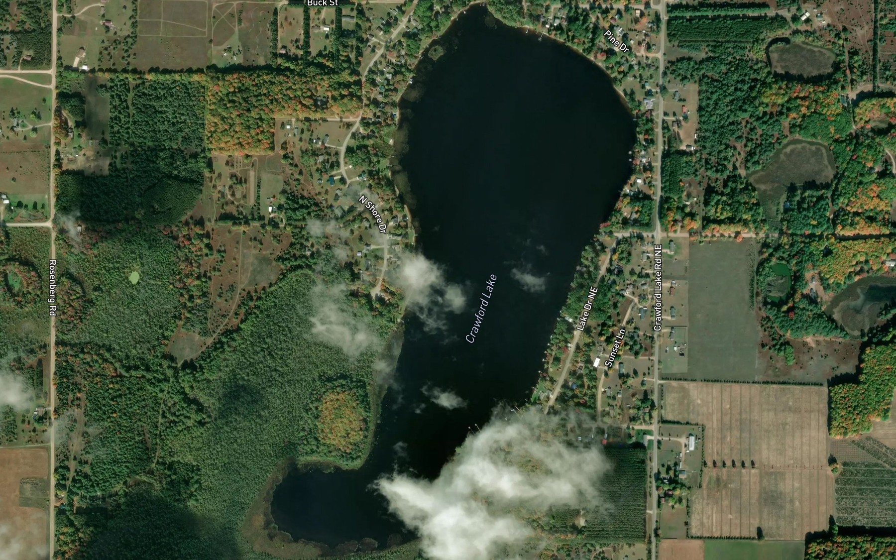 Satellite map of the Crawford Lake
