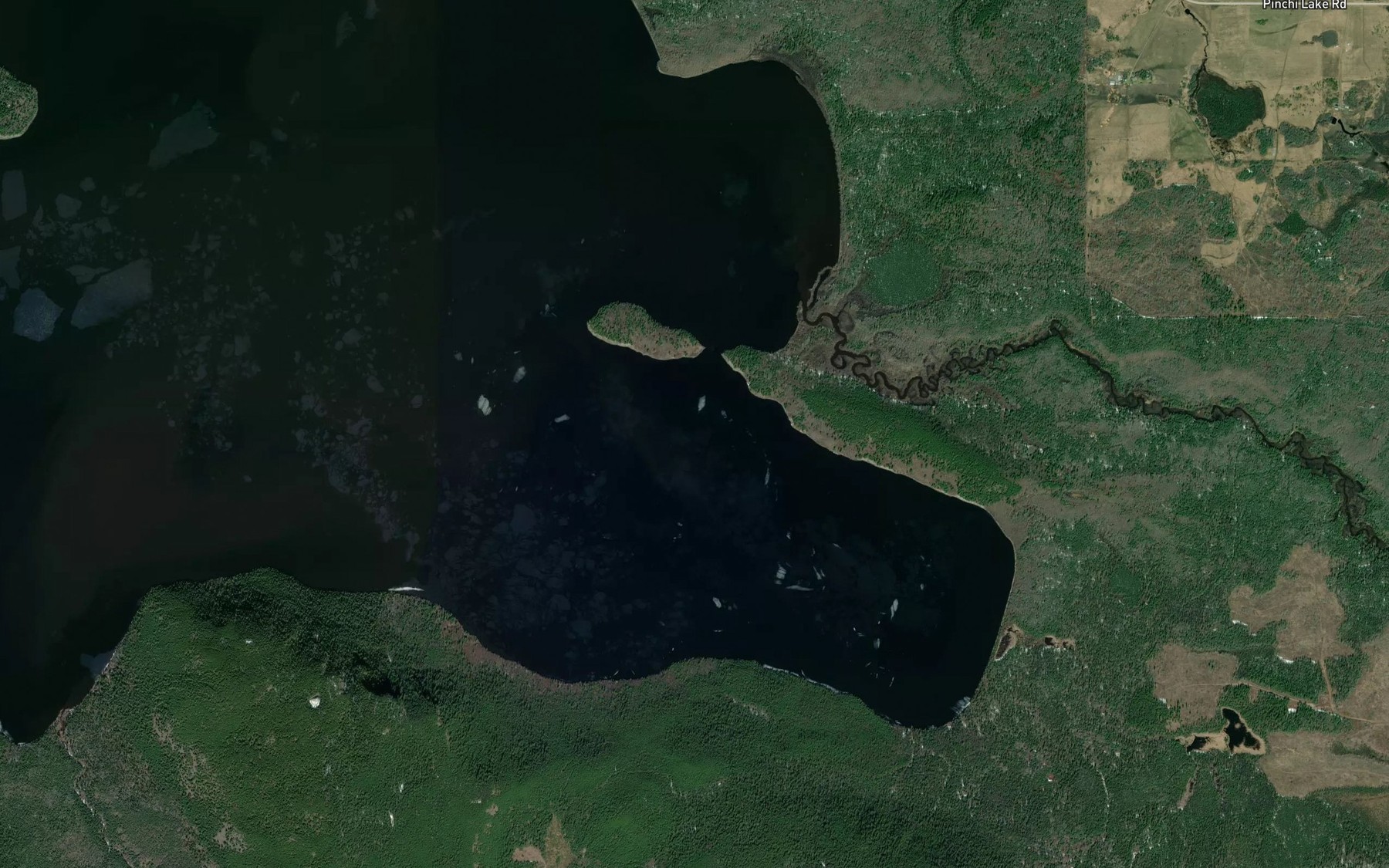 Satellite map of the Ocock River
