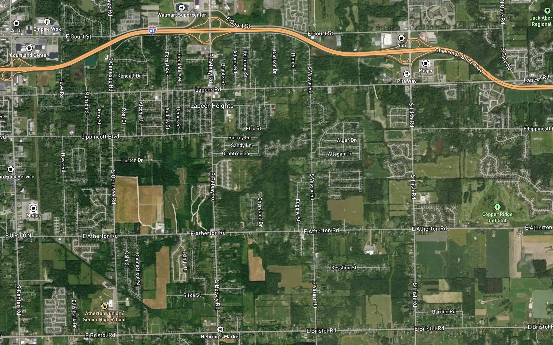 Satellite map of the Phillips Drain