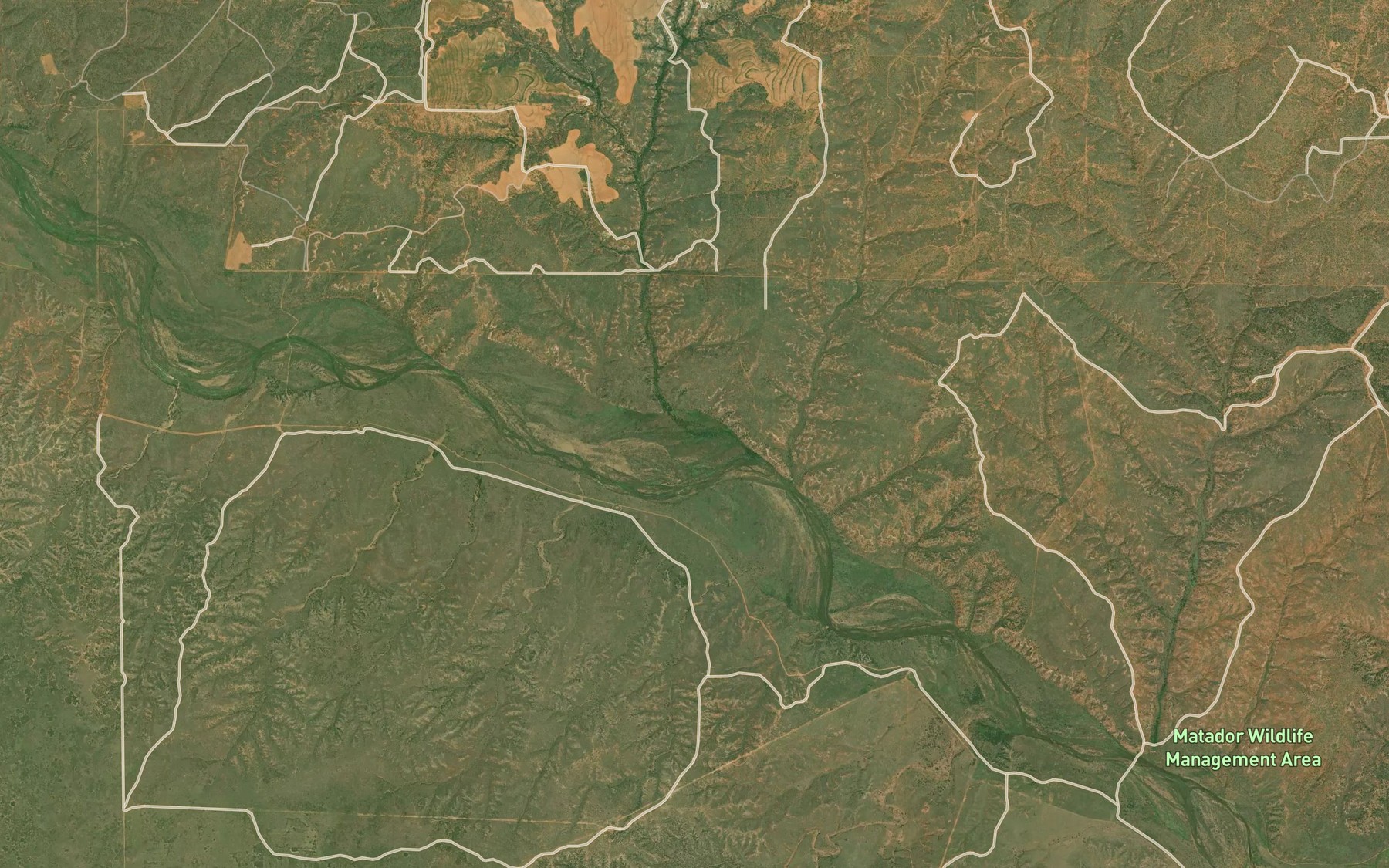 Satellite map of the Raggedy Creek