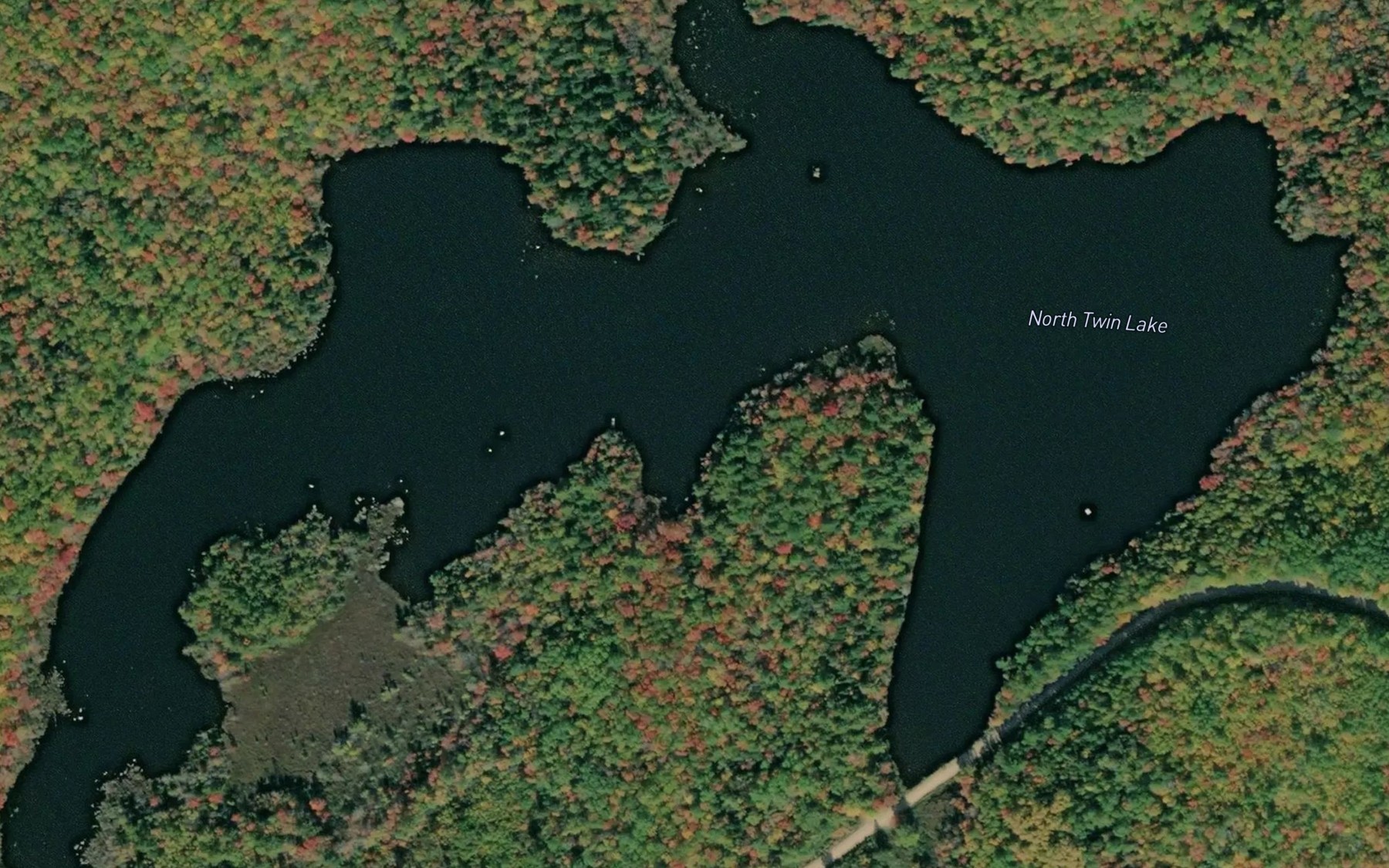 Satellite map of the North Twin Lake