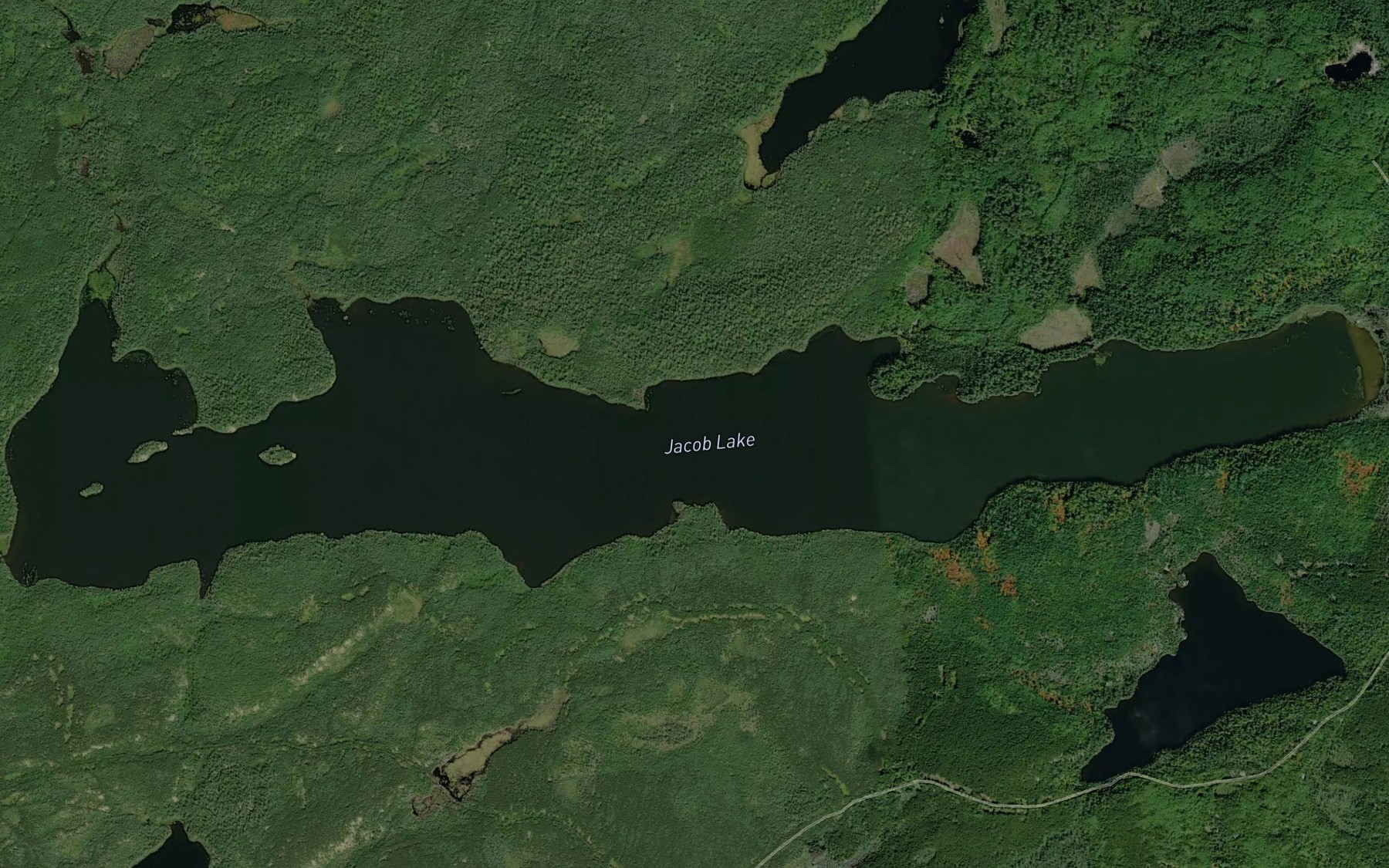 Satellite map of the Jacob Lake