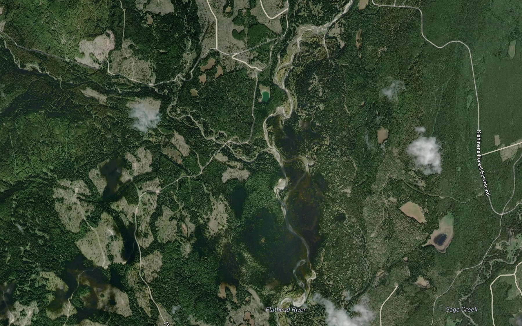Satellite map of the Howell Creek
