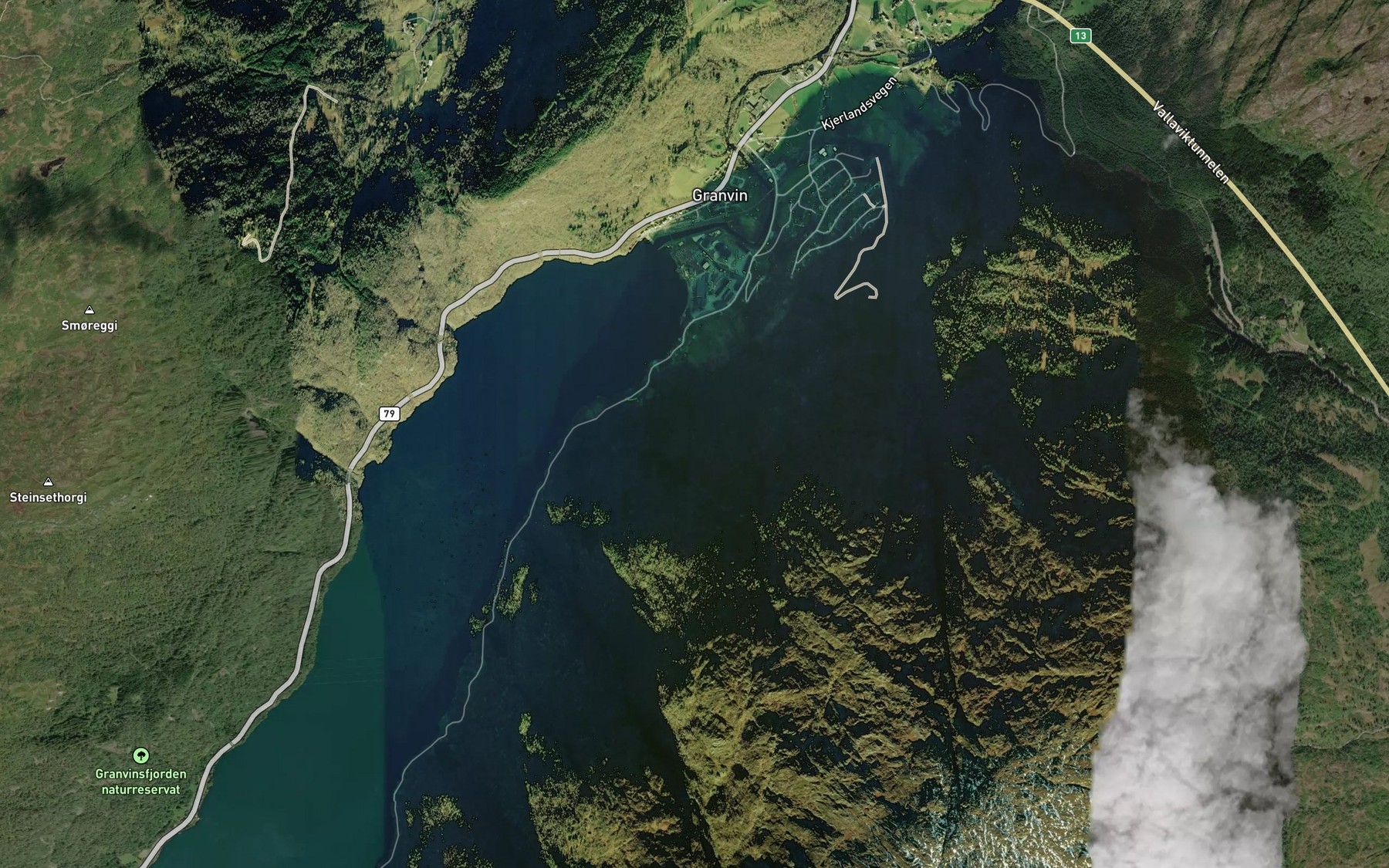 Satellite map of the Grytefossen