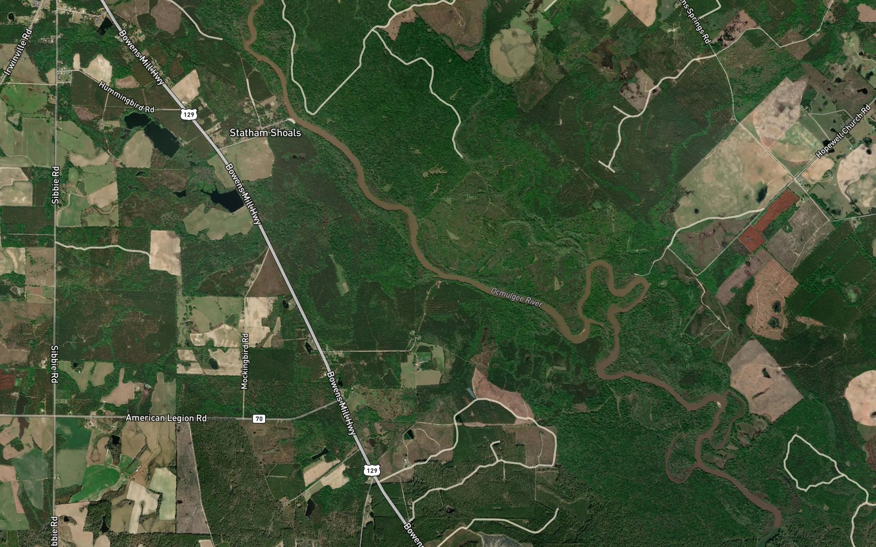 Satellite map of the Bay Branch