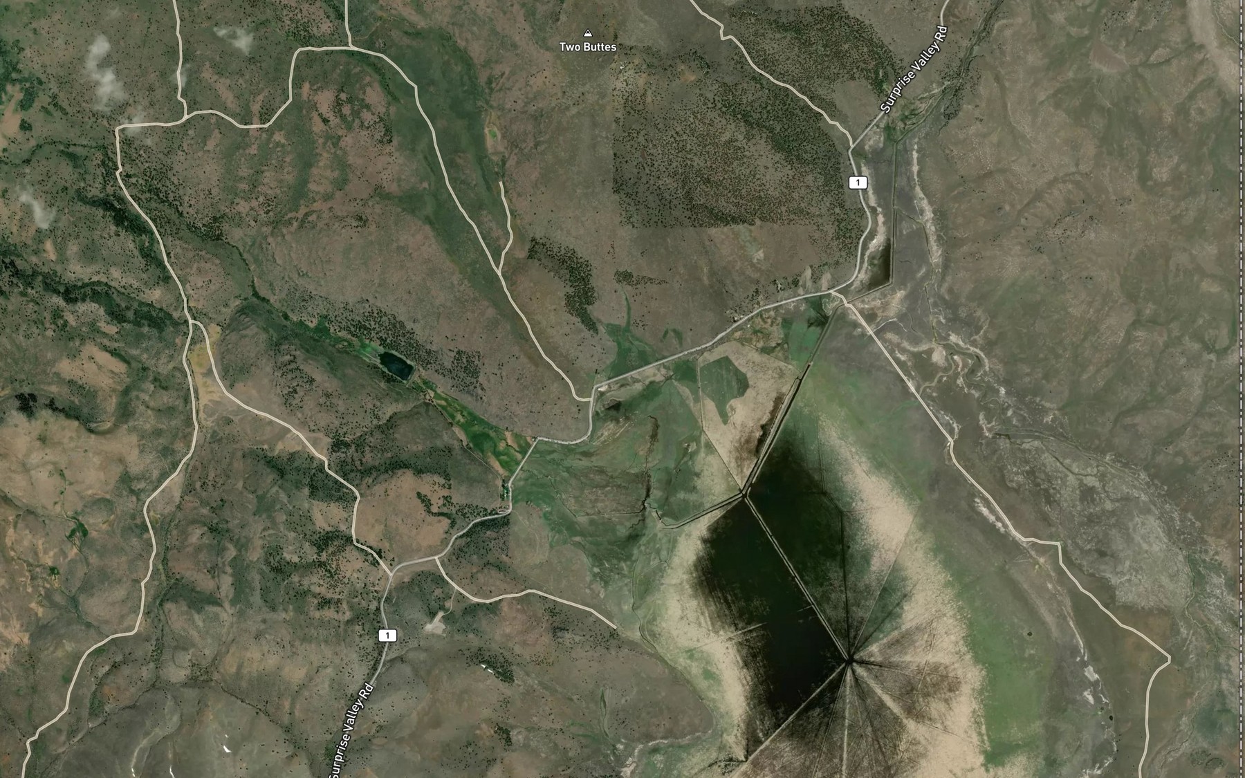 Satellite map of the Eightmile Creek