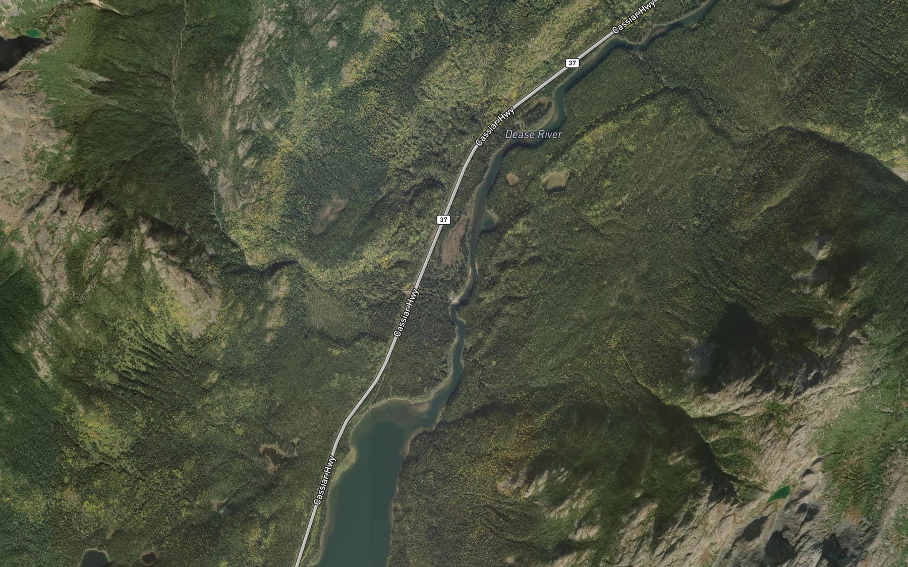 Satellite map of the Beale Creek